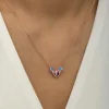 Gümüş Rose Minimal Kelebek Bayan Kolye