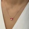 Gümüş Rose Minimal Kelebek Bayan Kolye