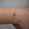 Gümüş Rose Mistik Topaz Yonca Kadın Bileklik
