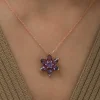 ​Gümüş Rose Mor Çiçek Kolye