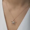 ​Gümüş Rose Renkli Taşlı Çiçek Kadın Kolye