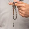 Gümüş Şeffaf Kazaz Püsküllü Sıkma Kehribar Tesbih