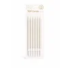 Gümüş Simli Beyaz Pasta Mumu Seti 15 cm 6 Parça