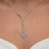 Gümüş Sıralı Zirkon Taşlı Kar Tanesi Kadın Kolye