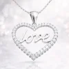 Gümüş Taşlı Love Bayan Kolye
