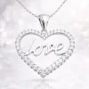 Gümüş Taşlı Love Bayan Kolye