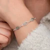 Gümüş Telkari Yaprak Desenli Kadın Bileklik