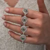 Gümüş Telkari Zümrüt Taşlı Kadın Bileklik