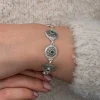 Gümüş Telkari Zümrüt Taşlı Kadın Bileklik