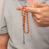 Gümüş Top Kazaz Püsküllü Sıkma Kehribar Tesbih