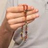 Gümüş Top Kazaz Püsküllü Sıkma Kehribar Tesbih