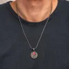 Gümüş Türk Kartalı ve Ay Yıldız Motifli Erkek Kolye
