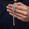 Gümüş Yuvarlak Çizgili Erkek Tesbih