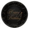Happy Birthday Elegant Siyah Karton Tabak 23cm