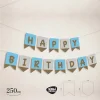 Happy Birthday Simli Mavi Altın Harf Afiş