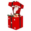 Işıklı Noel Baba Figürlü Dekoratif Hediye Kutusu 59 cm