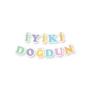İyi ki doğdun Harf Afiş -Makaron Renkler-