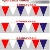 Kırmızı-Beyaz -Mavi-Üçgen Flama-23x28 cm