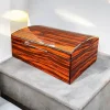 Lubinski İtaly Bombeli Humidor Puro Kutusu Maun 100s