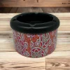 Mandala Desen Metal Mini Sigara Küllüğü Kırmızı 8cm