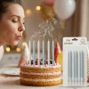 Mavi Beyaz Simli Pasta Mumu Seti 6 Parça