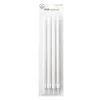 Metalik Beyaz Uzun Mum 19cm 4 Parça