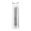Metalik Gümüş Uzun Mum 19cm 4 Parça