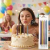 Metalik Karışık Renk Uzun Mum 19cm 4 Parça