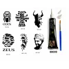 Mitolojik Desenler Hint Kınasıyla Geçici Dövme Seti