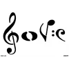 Müzik Ve Aşk Geçici Dövme Şablonu