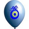 Nazar boncuğu baskılı mavi balon  (100lü)