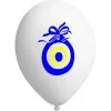 Nazar boncuklu beyaz Balon (100lü)
