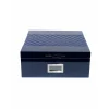 Parmida Mavi Deri Geçişli Sedir Ağacı Nemlendirici Humidor PHUM0219 - Parmida