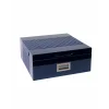 Parmida Mavi Deri Geçişli Sedir Ağacı Nemlendirici Humidor PHUM0219 - Parmida