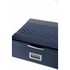 Parmida Mavi Deri Geçişli Sedir Ağacı Nemlendirici Humidor PHUM0219 - Parmida