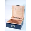 Parmida Mavi Deri Geçişli Sedir Ağacı Nemlendirici Humidor PHUM0219 - Parmida