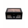Parmida Parlak Siyah Raflı Sedir Ağacı Nemlendirici Humidor PHUM0227 - Parmida
