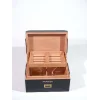 Parmida Siyah Deri Geçişli Raflı Sedir Ağacı Nemlendirici Humidor PHUM0237 - Parmida
