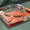 Passatore Tütün Yaprağı Desen Kristal Cam Puro Küllüğü 4lü