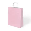 Pembe Büküm Saplı Kraft Çanta 25x31cm