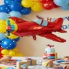 Pervaneli Kırmızı Uçak Şekilli Folyo Balon