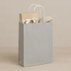 Roll-Up Kraft Çanta Gümüş Orta Boy 25 * 31 cm 25 Adet