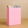 Roll-Up Kraft Çanta Pembe Büyük Boy 31 * 41 cm 25 Adet