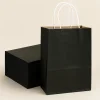 Roll-Up Kraft Çanta Siyah Küçük Boy 18 * 24 cm 25 Adet