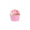 Roll-up Muffin Kek Kapsülü Açık Pembe Puantiyeli 50 Adet