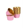 Roll-up Muffin Kek Kapsülü Pembe-Altın 25 Adet