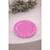 Roll-Up Plastik Kalın Tabak Büyük 26 cm Pembe 6 Adet