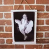 Rustik Ahşap Çerçeveli Vintage Metal Pano M. Monroe Dress 20x30