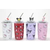 Sanrio Hello Kitty & Kuromi Figürlü Isı Muhafazalı Metal Pipetli Çelik Kupa Alk4428