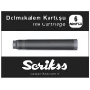 Scrikss Dolma Kalem Kartuşu 6lı Kutu SİYAH